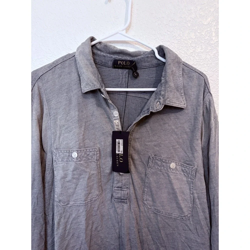 Polo Ralph Lauren Big & Tall INDIGO Half-Button Down Polo SZ 2XL NWT